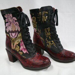 Spring Step L'Artiste Casandra  Leather/Tapestry Boot 38